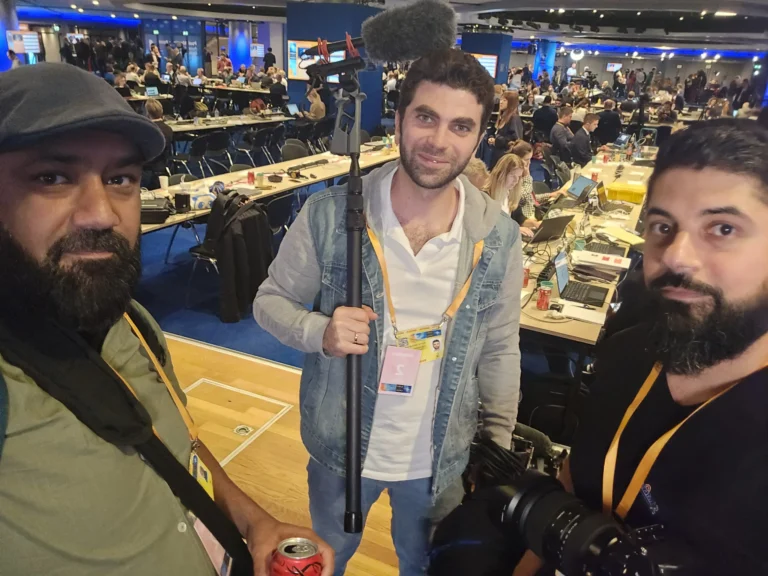 Wide view of CamJo24 camera crew at the NATO Summit 2025 in The Hague