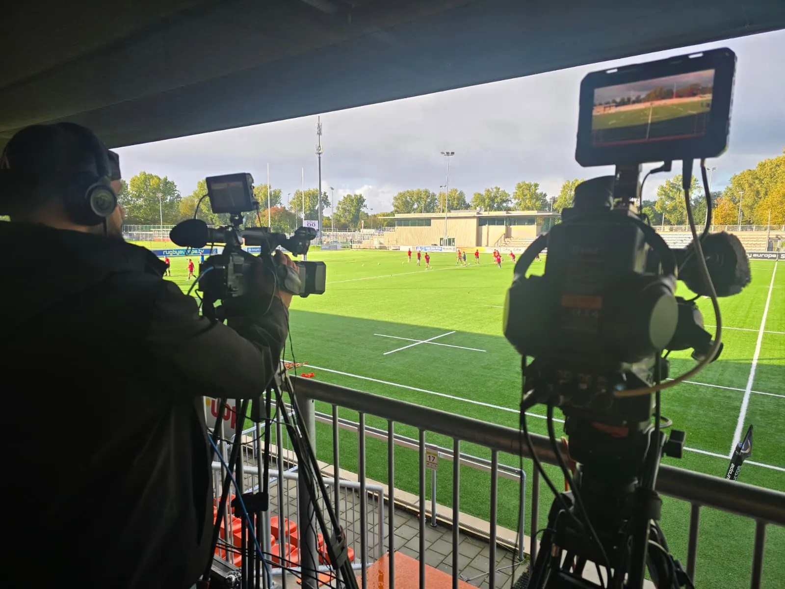 Two CamJo24 camera positions in the stand at the National Rugby Centre Amsterdam, Delta v Romanian Wolves